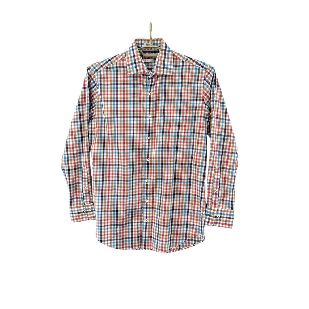Peter Millar Crown Collection Button-Up Shirt Size Medium in Autumnal Tattersall